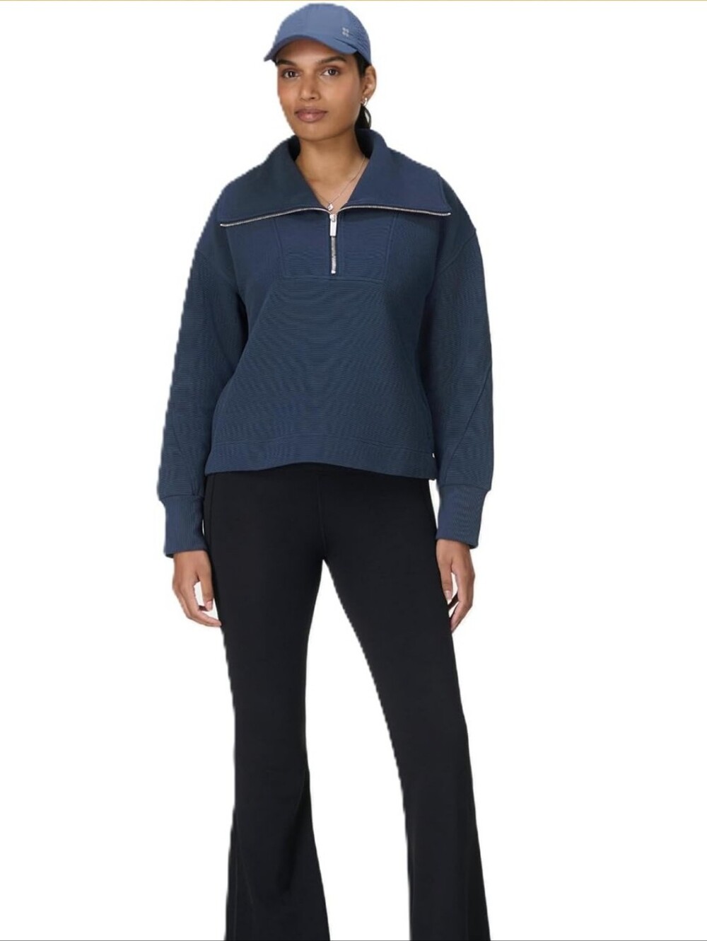 NWT Sweaty Betty Women's Peaceful Rib HalfZip Cropped Sweatshirt Retails$134 XL